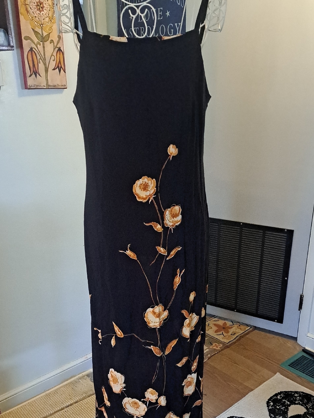 Vintage St.Tropez Maxi Sundress With Floral Design, Sz 10